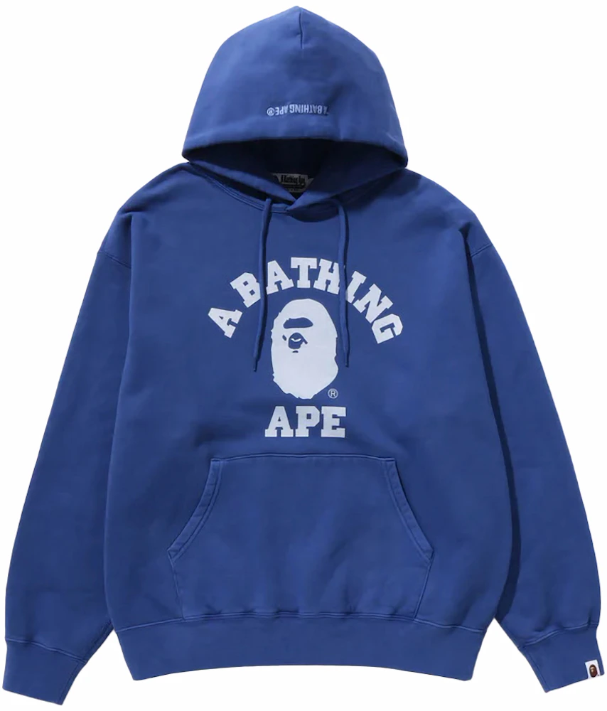 BAPE College Overdye Pullover Hoodie Blue Men's - FW23 - US