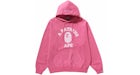 BAPE College Overdye Pullover Hoodie Pink