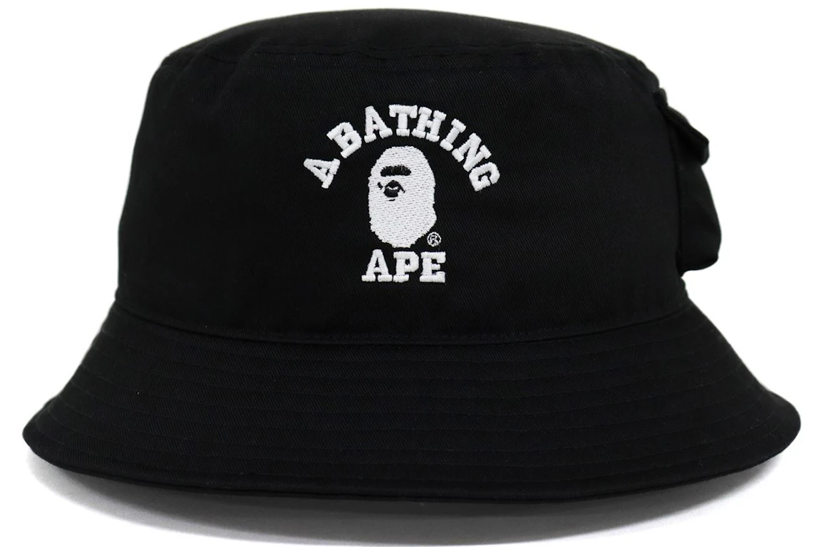 BAPE College Pocket Bucket Hat Black