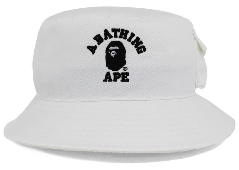 BAPE College Pocket Bucket Hat White - FW21 - US