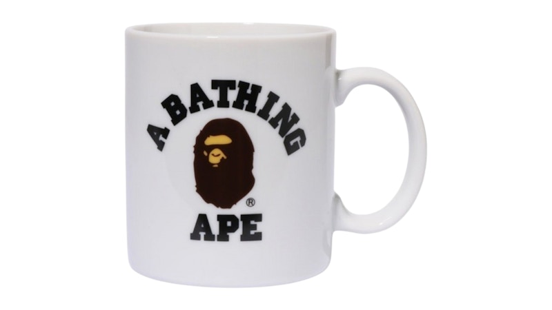 Pre-owned Bape Men's  College Pottery Mug In White