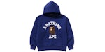 Sudadera con capucha BAPE College Puffy Relaxed Fit Azul