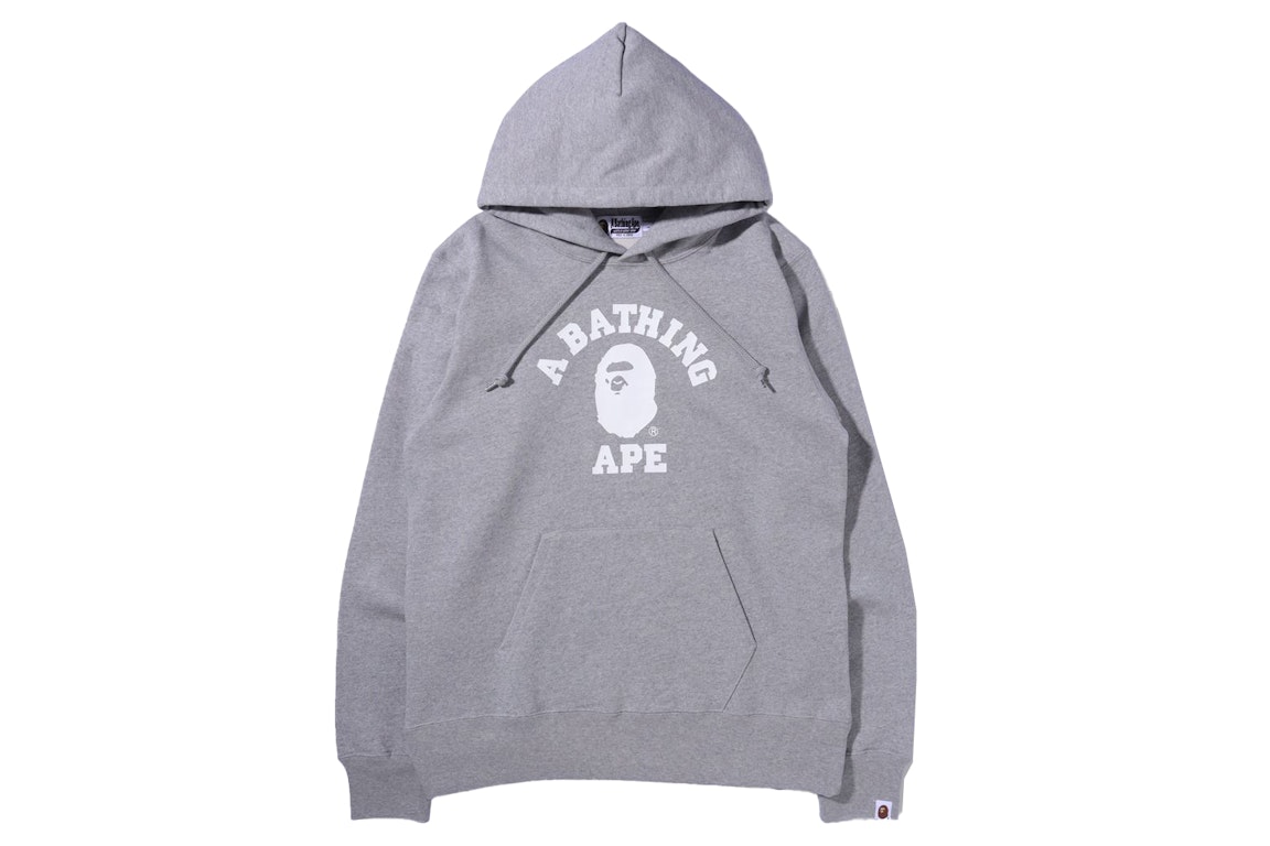 Pre-owned Bape College Pullover Hoodie (fw21) Gray