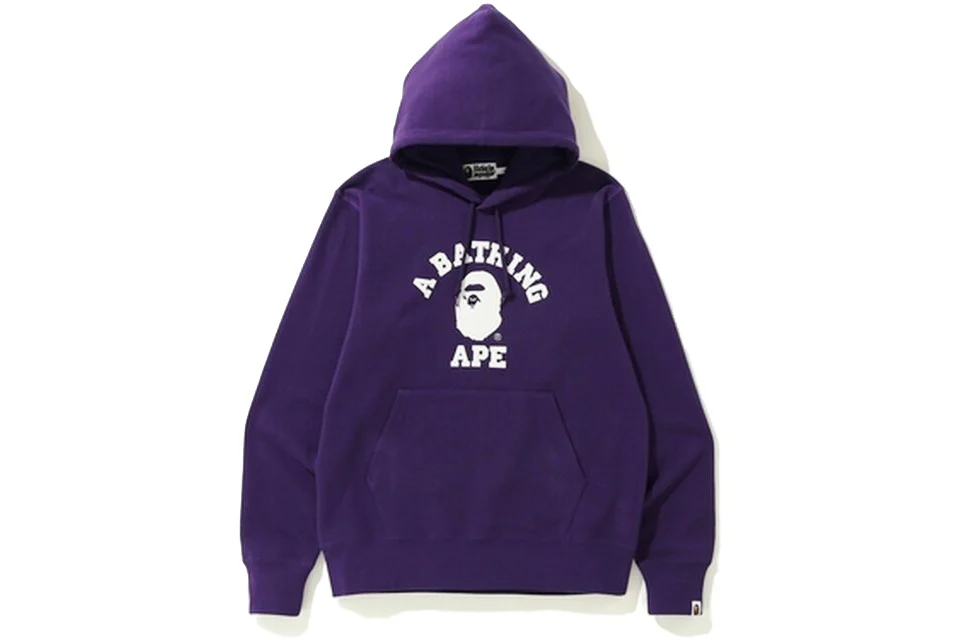 BAPE College Pullover Hoodie Purple