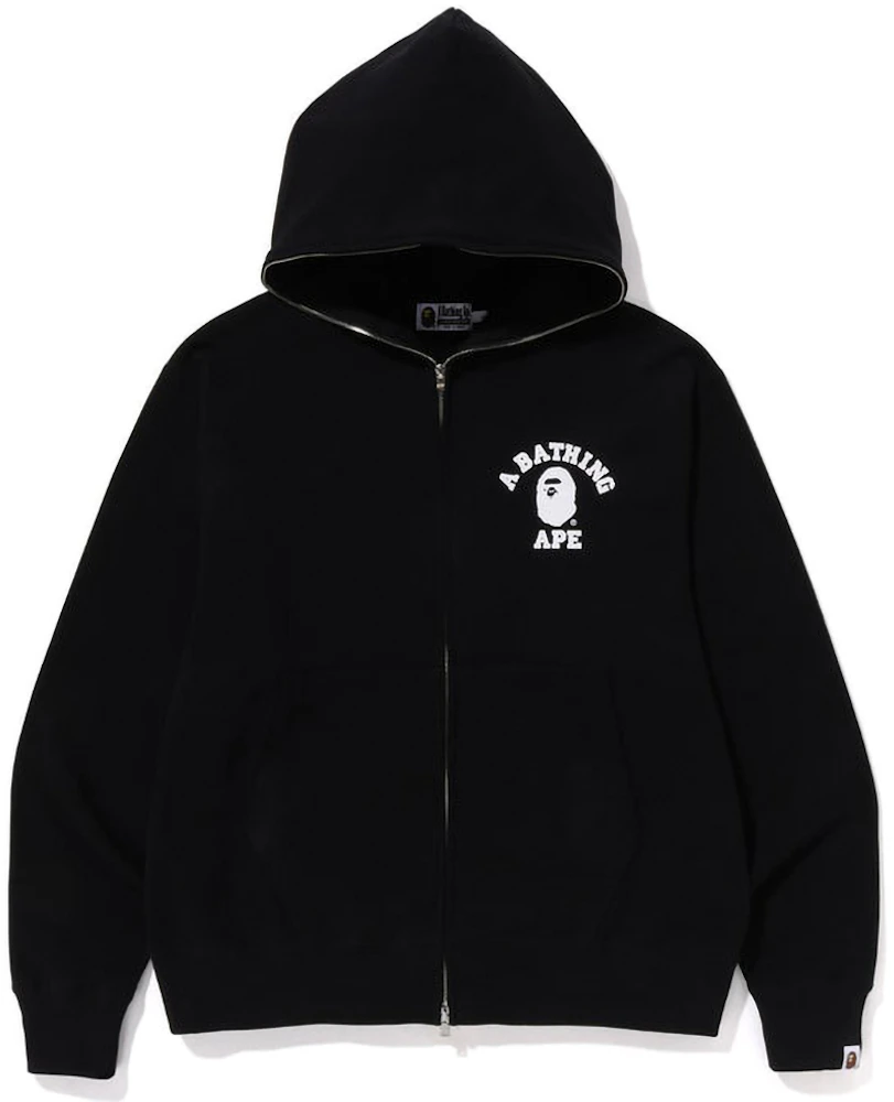 BAPE College Relaxed Fit Full Zip Hoodie (SS23) Black Men's - SS23 - US