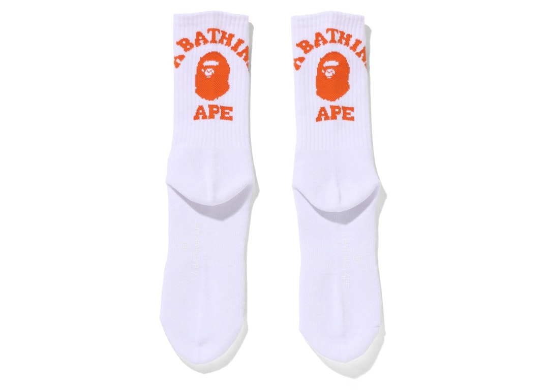 Pre-owned Bape College Socks (fw21) Orange