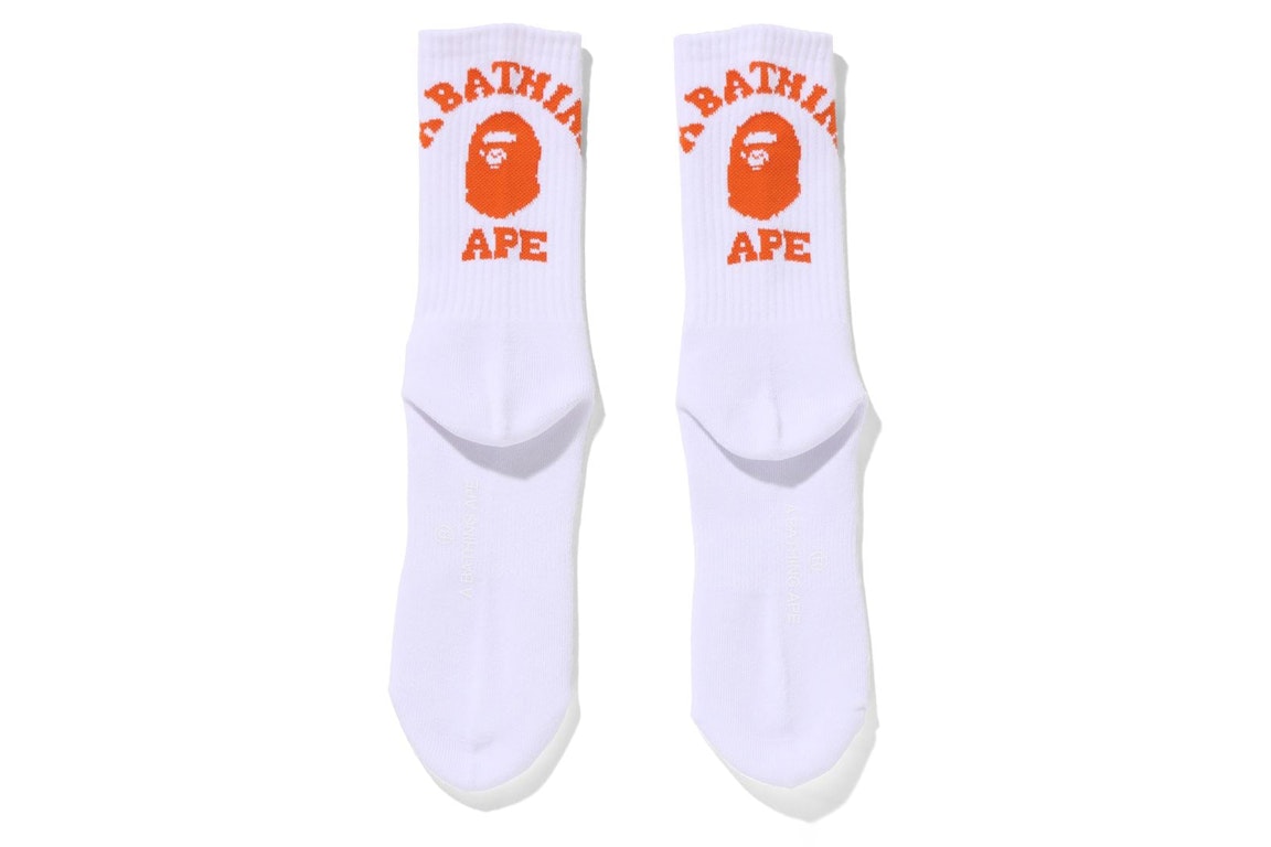 Pre-owned Bape College Socks (fw21) Orange