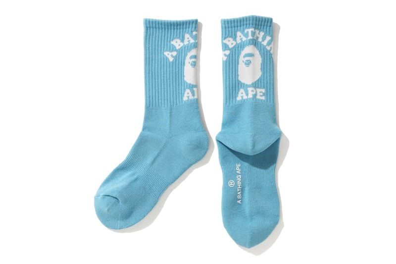 BAPE College Socks Light Blue
