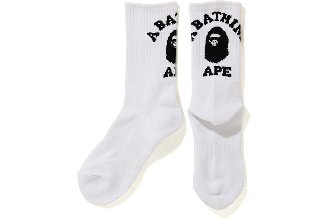 BAPE College Socks White/Black