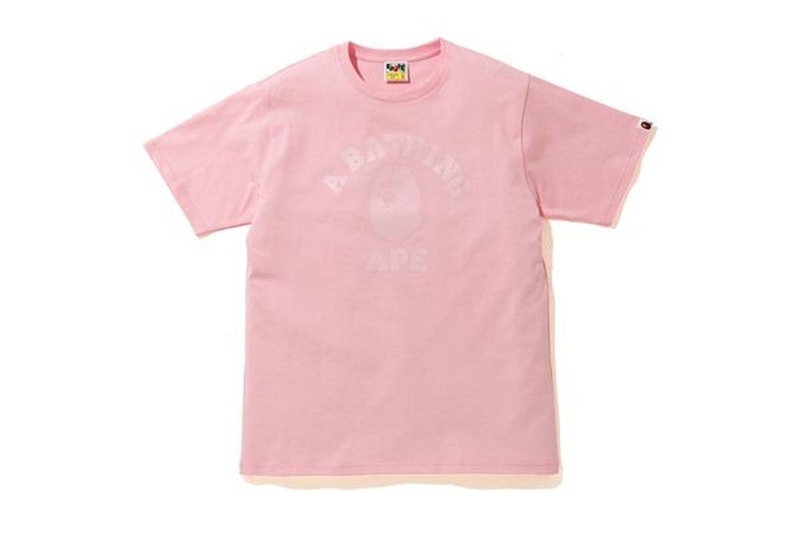 BAPE College Tee Pure Pink