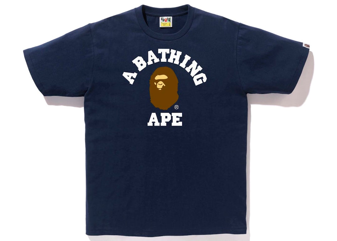 Pre-owned Bape College Tee (ss22) Navy