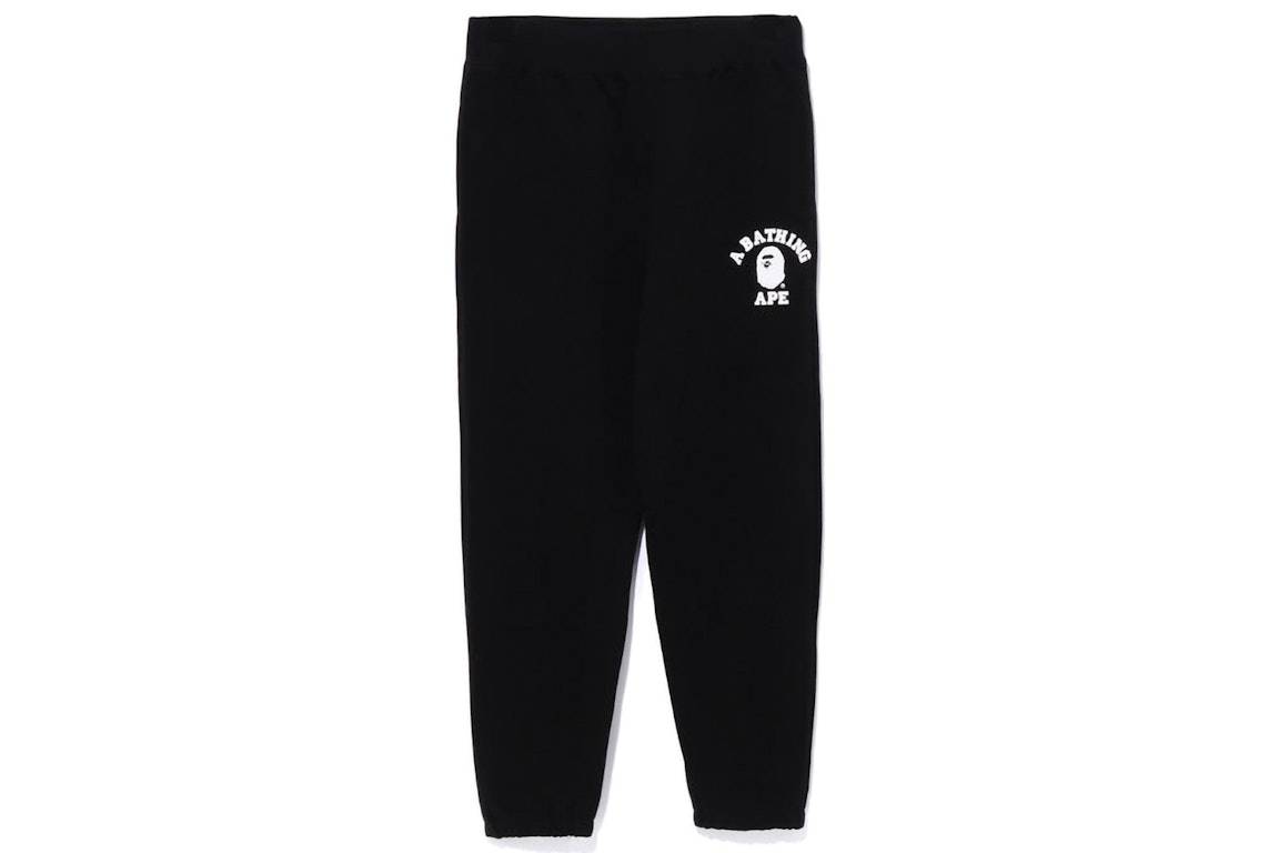 Pre-owned Bape College Wide Fit Sweat Pants Black