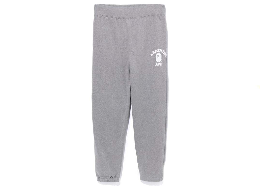 Pre-owned Bape College Wide Fit Sweat Pants Grey