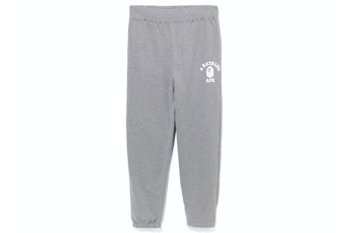 Pre-owned Bape College Wide Fit Sweat Pants Grey