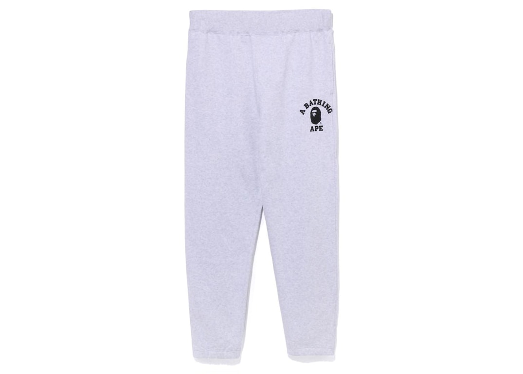 Pre-owned Bape College Wide Fit Sweat Pants Light Grey