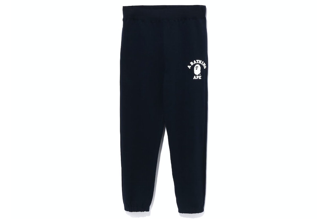 Pre-owned Bape College Wide Fit Sweat Pants Navy