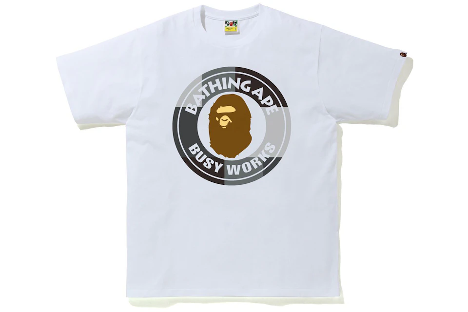 BAPE Color Block Busy Works Tee White/Black