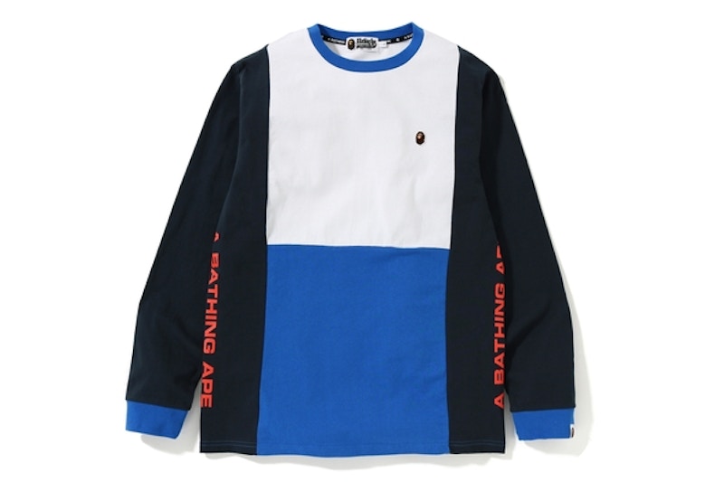 BAPE Color Block LS Tee Navy
