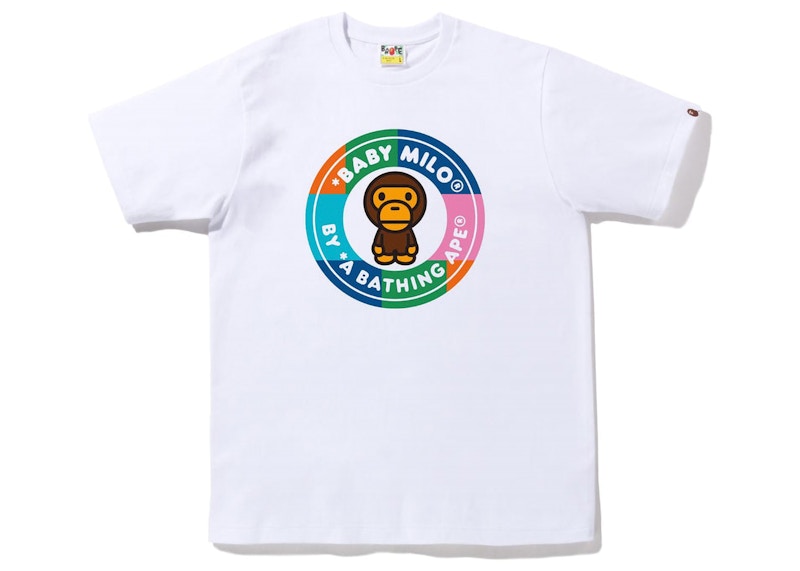 BAPE Color Block Milo Busy Works Tee White Multi