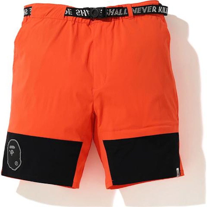 BAPE Color Block Nylon Block Short Orange