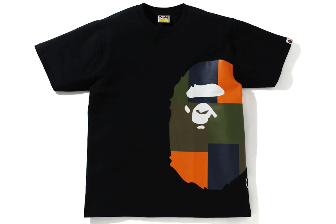 BAPE Color Block Side Big Ape Head Tee Black/Orange
