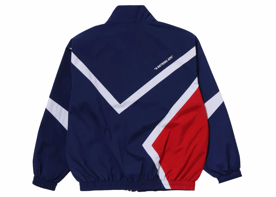 BAPE Color Blocking Metal Logo Pin Track Jacket Navy Men's - FW23 - US
