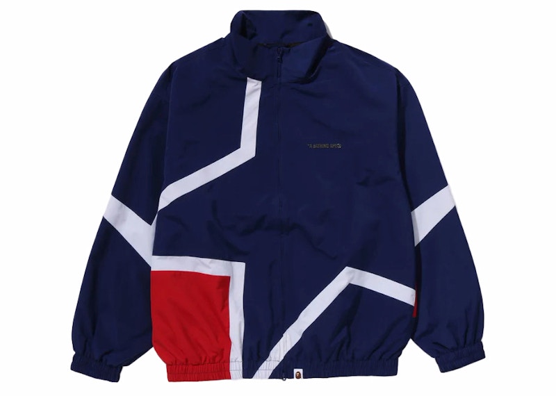 BAPE Color Blocking Metal Logo Pin Track Jacket Navy Men's - FW23 - US