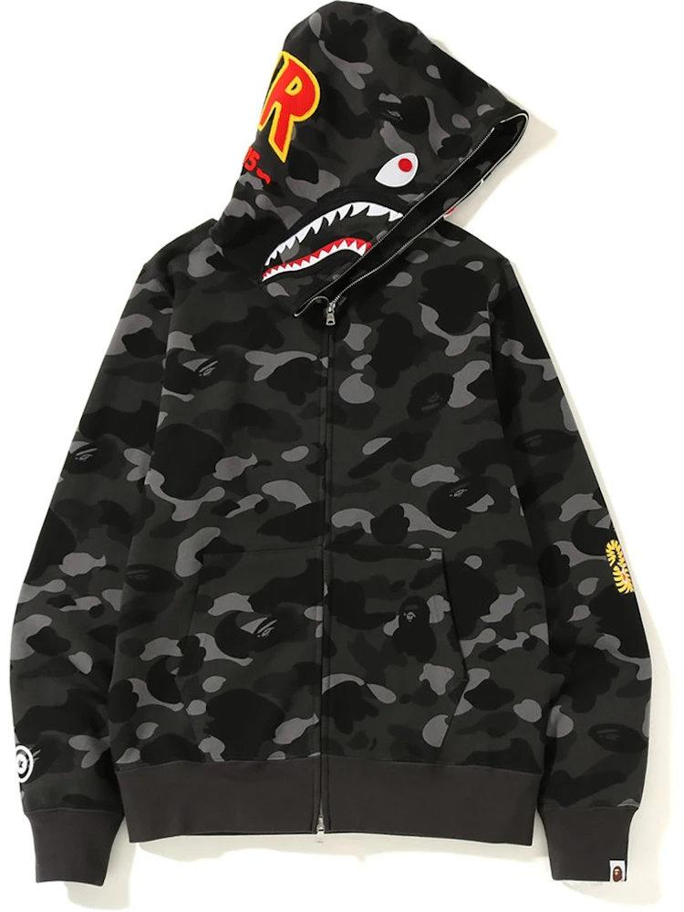 Shop Color Camo Shark Full Zip Hoodie Online