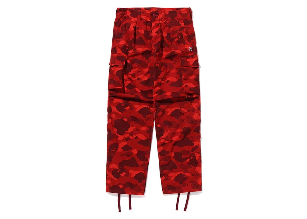 Pre-owned Bape Color Camo 6 Pocket Pants Red