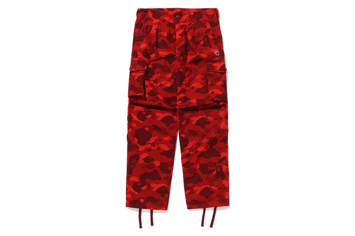 Pre-owned Bape Color Camo 6 Pocket Pants Red