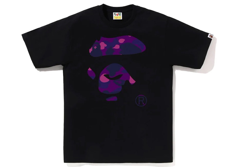 BAPE Color Camo Ape Face Tee Black Purple Men s FW23 US