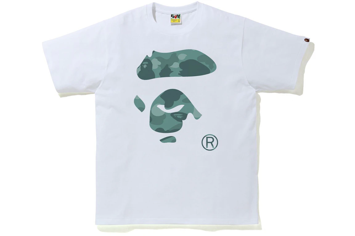 BAPE Color Camo Ape Face Tee White/Green