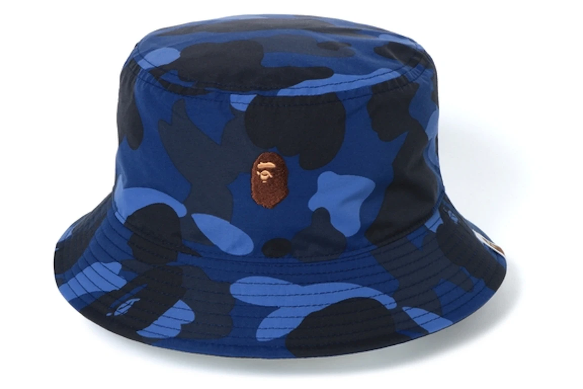 BAPE Color Camo Ape Head One Point Bucket Hat Blue