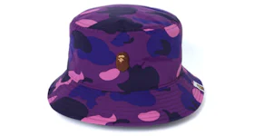 BAPE Color Camo Ape Head One Point Bucket Hat Purple
