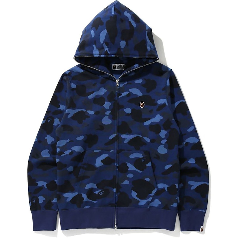 BAPE Color Camo Ape Head One Point Full Zip Hoodie Navy Men s