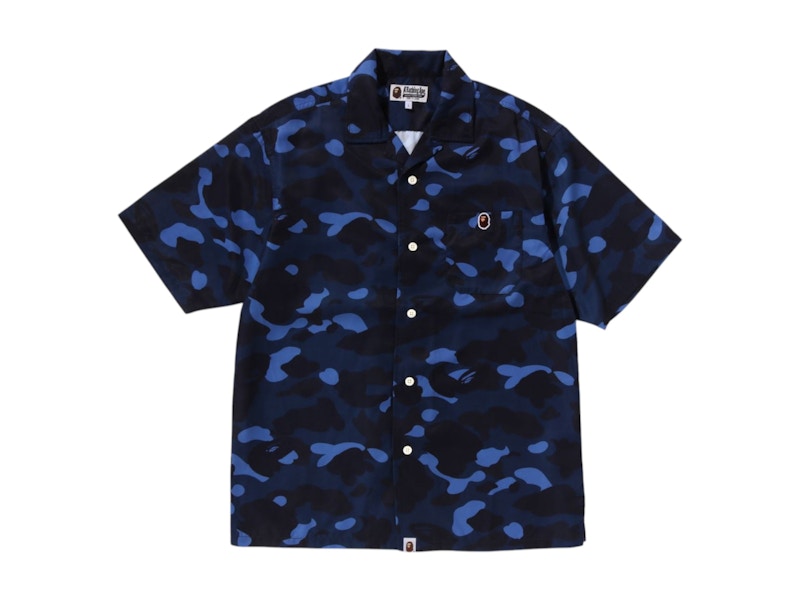 BAPE Color Camouflage Ape Head One Point Shirt Marine