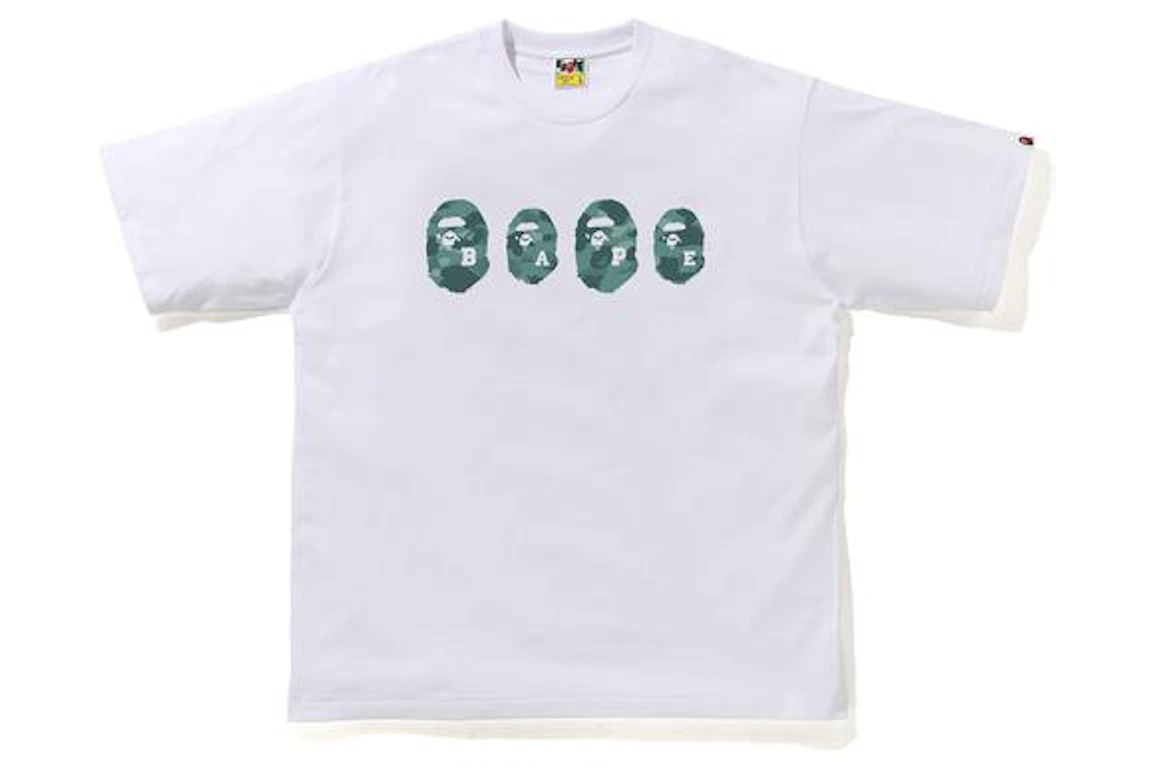 BAPE Color Camo Ape Head Relaxed Tee White/Green
