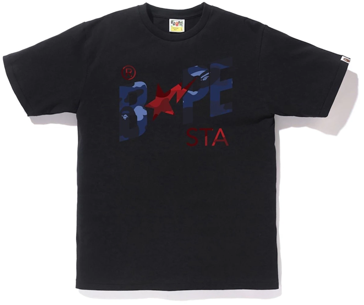 BAPE Color Camo Bapesta Logo T-Shirt Black Men's - SS20 - US