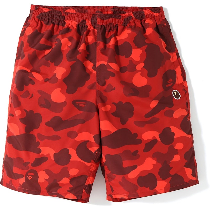 red camo shorts