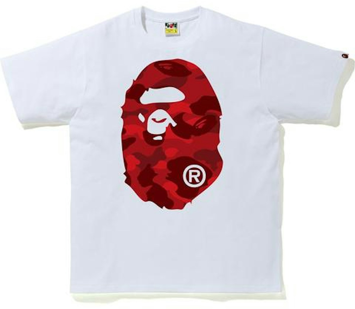 Red and white bape shirt Clearance