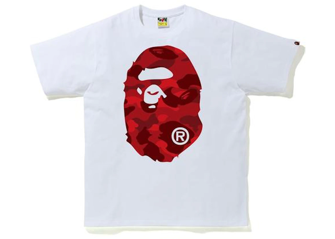 Bape Color Camo Big Ape Head T Shirt Ss White Red Ss Bape Color Camo Big Ape Head T Shirt Ss White Red Ss