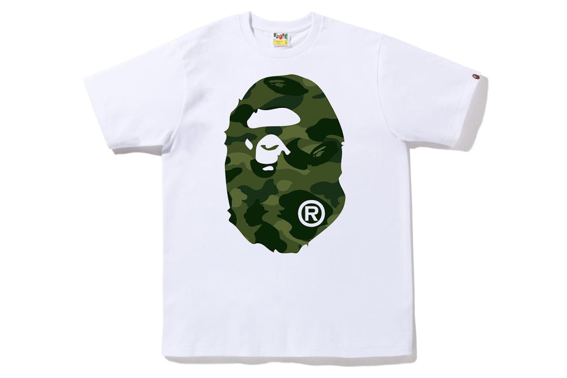 Click to view more detailed imagery on our partner's website Pre-owned Bape Color Camo Big Ape Head Tee White/green