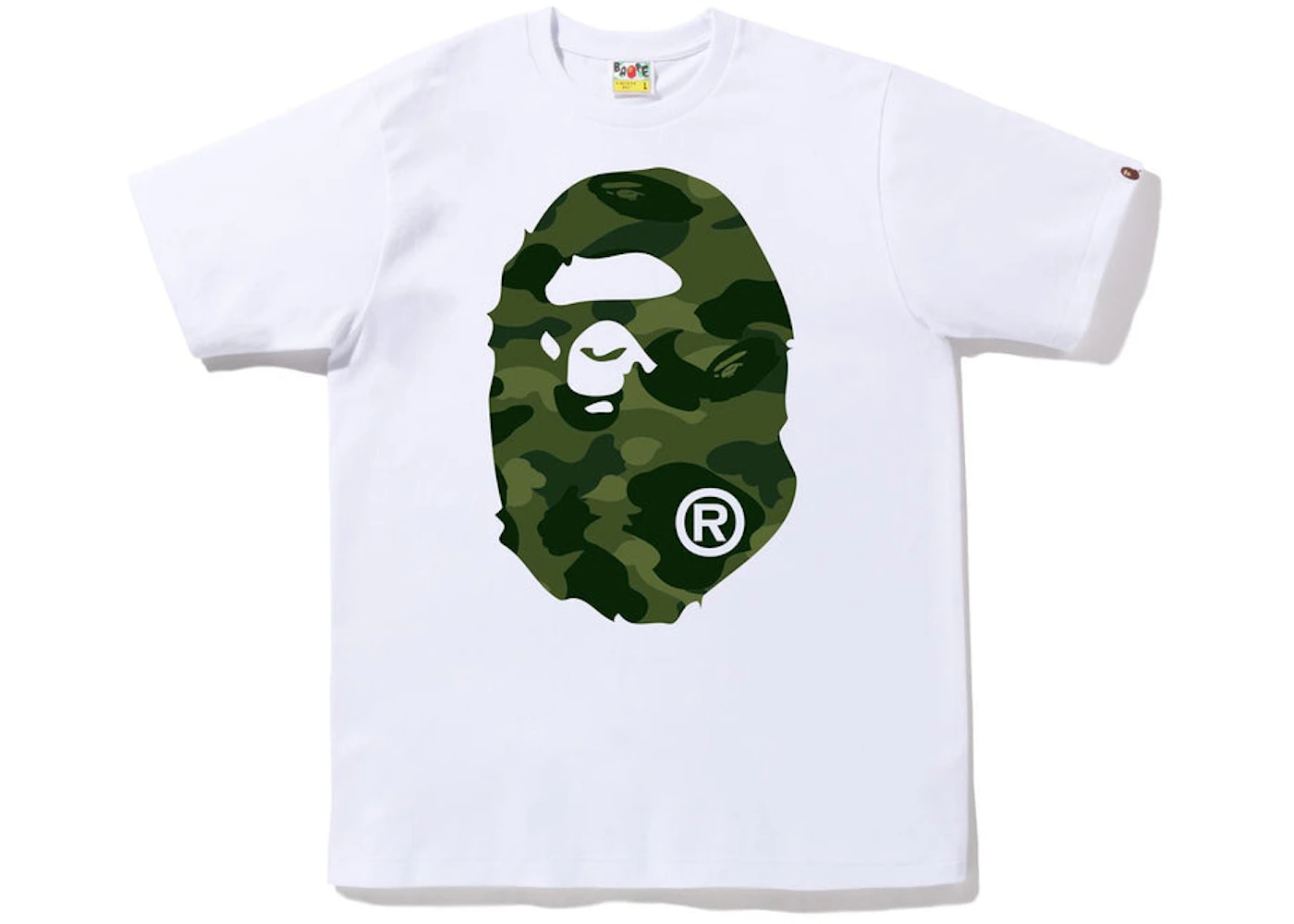 BAPE Color Camo Big Ape Head Tee White/Green Men's US