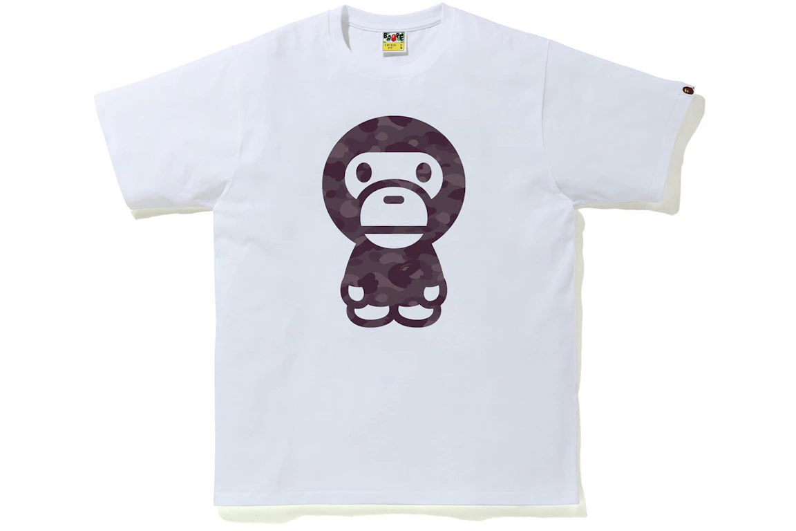 BAPE Color Camo Big Baby Milo Tee White/Burgundy