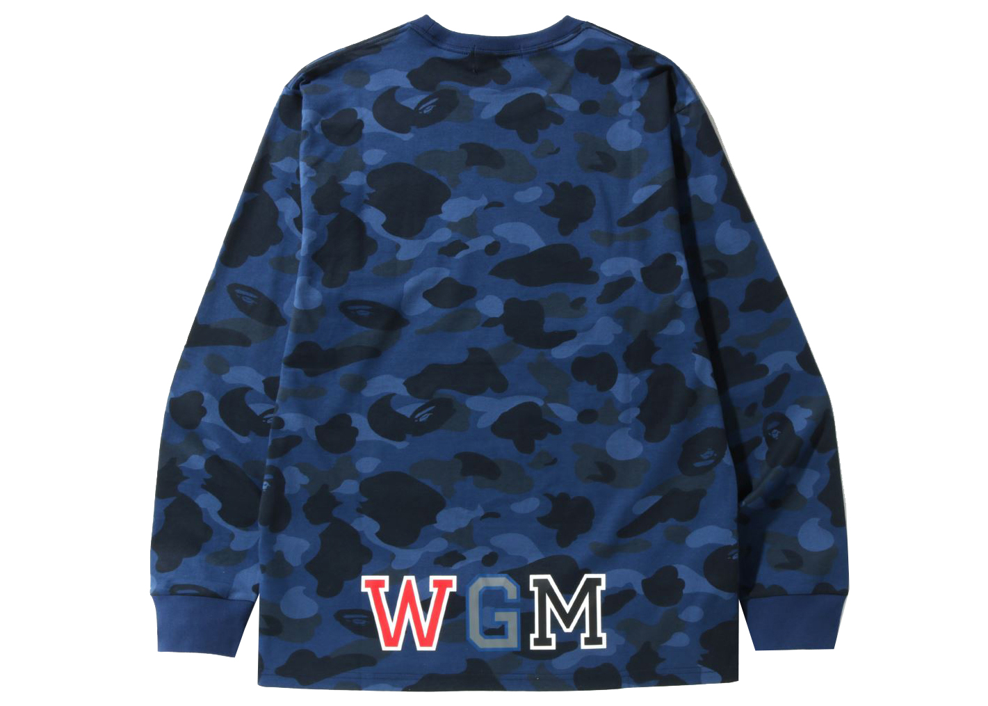 BAPE Color Camo Busy Shark L/S Tee Navy Men's - SS22 - US