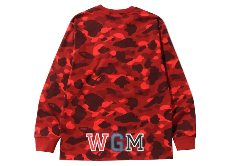 BAPE Color Camo Busy Shark L/S Tee Red Men's - SS22 - US