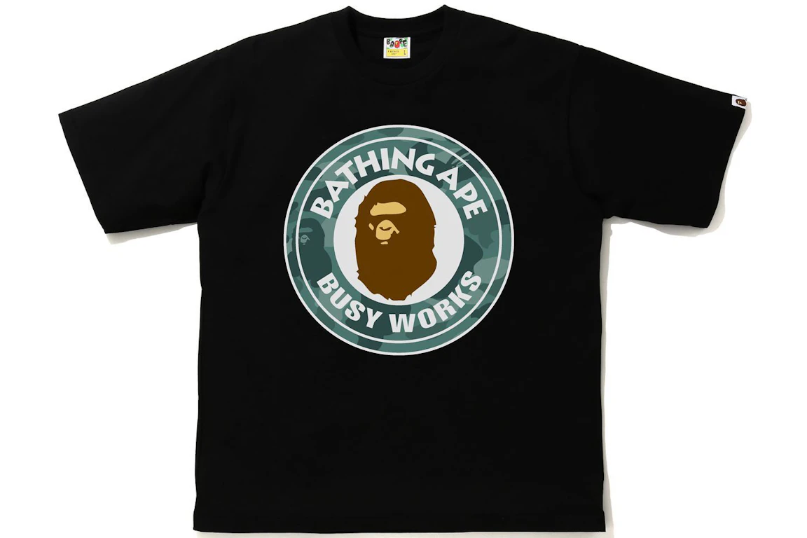 BAPE Color Camo Busy Works Relaxed Fit Tee Black/Green