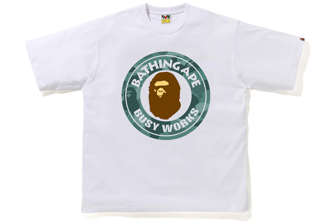 BAPE Color Camo Busy Works Relaxed Fit Tee White/Green