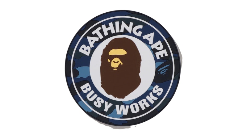 BAPE Color Camo Busy Works Rubber Coaster Navy