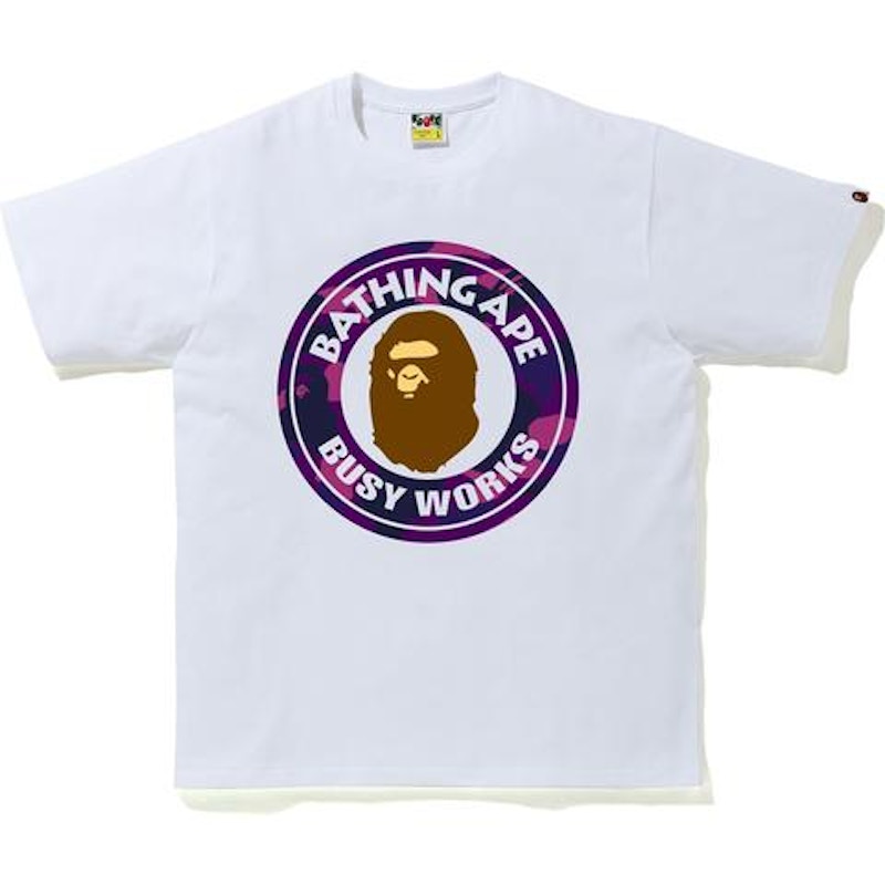 BAPE Color Camo Busy Works T-Shirt (SS20) White/Purple Men's